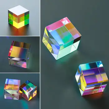 Prisme Cu Șase Fețe Luminoase Lumina Combina Cube Prism Vitralii Separatoare De Fascicule Prismă Optică Experiment Instrument