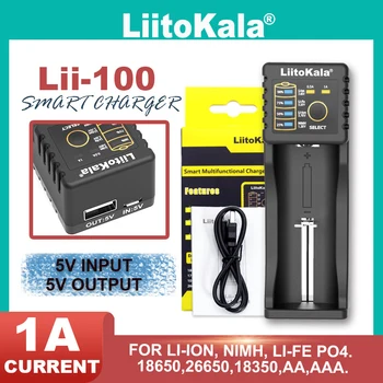 Liitokala Lii-100 3.7 V, 1.2 V, 3.2 V 3.85 V 18650 18350 18500 14500 26650 AA AAA NiMH baterie Litiu-Baterie