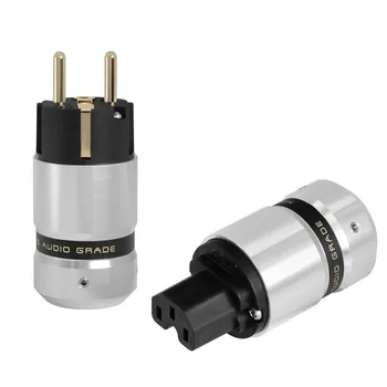 Audiocrast High End IEC Feminin Conector Placat cu Aur de 24K EUR Schuko Putere de sex masculin Plug pentru DIY Cablu de Alimentare