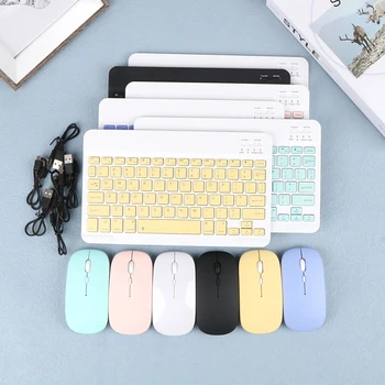 1Set 10inch Universal Bluetooth Wireless Keyboard Mouse-ul Pentru iPad, Tablete, Laptop-uri Telefoane Inteligente cu Cablu USB