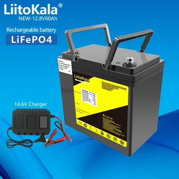 LiitoKala 12V 60Ah LiFePO4 Baterie 12.8 V Built-in BMS Putere a Bateriei Pentru RV Rulote Golf Off-Road, Off-Grid Vântul Solar