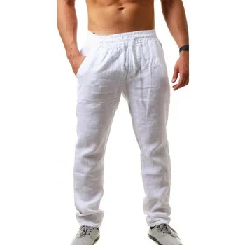 Noua Primavara-Vara pentru Bărbați Lenjerie de pat din Bumbac Pantaloni Respirabil Culoare Solidă Pantaloni Lenjerie Barbati Casual de Fitness Streetwear S-3Xl