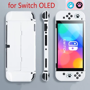 Comutator OLED Cover 3 in 1 Hard Shell Caz Temperat Ecran Protector de Film Thumb Grips Capace pentru Nintendo Comutator OLED Accesorii