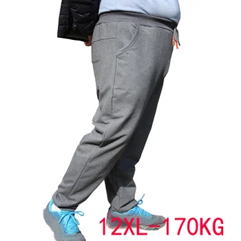 toamna primavara bărbați plus dimensiune pantaloni de trening 10XL 8XL 11XL 12XL dimensiuni mari discoteca pantaloni Stretch Elasticitatea pantaloni largi 170KG 52 54 56