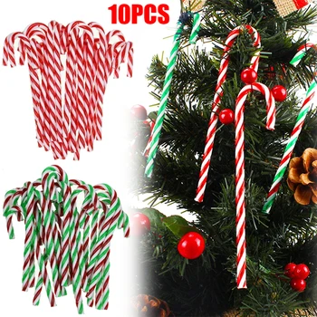 10buc Bomboane de Crăciun Cârje Copii Cadou de Crăciun Agățat Ornamente Acrilice Bastoane Acasă Petrecere de Anul Nou Decorare Pom de Crăciun
