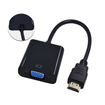 TISHRIC Compatibil HDMI La VGA Adaptor Convertor Digital 1080P de sex Masculin Pentru a Famale Cablul de Alimentare Pentru PC, Laptop, Proiector TV