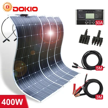 DOKIO 18V 100W Panouri Solare Flexibile rezistent la apa Portabil Panouri Solare Încărcător 12V Celule Solare Seturi Pentru Casa/Masina/Camping/Barca