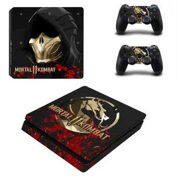 Mortal Kombat 11 PS4 Slim Piele Autocolant Decal Vinil pentru Dualshock Playstation 4 Console si Controller PS4 Slim Piei Autocolant Vinil
