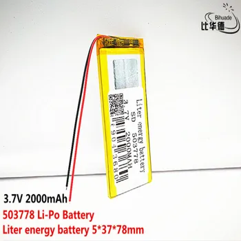 10buc Litru de energie a bateriei Bun Qulity 3.7 V,2000mAH,503778 Polimer litiu-ion / Li-ion pentru JUCĂRIE,POWER BANK,GPS,mp3,mp4