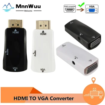 De sex masculin la Feminin HDMI Convertor VGA 1080P Audio Cablu Adaptor Pentru PC, Laptop, TV Box monitor de Computer Beneficiază HD2VGA
