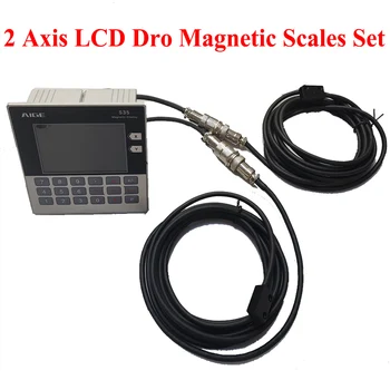 2 Axa LCD DRO Magnetice Optice Deplasare Liniară Set S35 de Înaltă Precizie de Frezat, Strung DRO Magnetice la Scară Senzor de Navă Rapidă