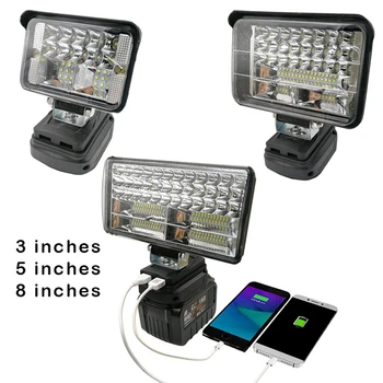 18V Lanterna LED-uri în aer Liber Lumina Reflectoarelor pentru Makita BL1430 BL1830 Baterie cu Litiu USB Iluminat Exterior cu USB