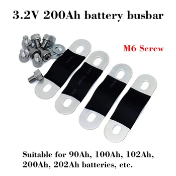 200Ah Cupru Pur Placă de Nichel Bare Lifepo4 baterie pentru 3.2 V 90Ah 100Ah 102Ah 202Ah baterii M6 Șurub+Distanțier Izolant piele