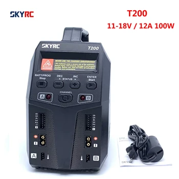 SKYRC T200 Încărcător de Echilibru 12A 100W Dual XT60 Plug 10W Descărcători pentru LiHV LiPo, Li-ion de Viață NiMH NiCD Pb Baterie AGM Rece Moduri