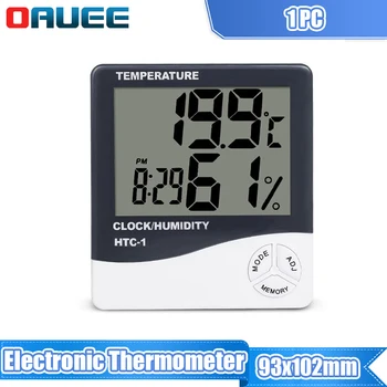 LCD Digital Electronic de Temperatură și Umiditate Metru Casa Interior Exterior Termometru Higrometru Stație Meteo cu Ceas HTC-1 HTC-2