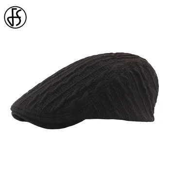 FS Moda Solid Berete Tricotate Tata Pălării Pălărie de Iarnă Pentru Bărbați, Femei Reglabil Capac Plat de Înaltă Calitate Bereta Capace Berety Meskie