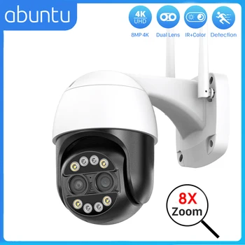8MP 8X Hibrid Zoom Wifi Camera IP de Exterior Dual Lentilă 2.8 mm + 12 mm Camera de Supraveghere Video Ai Omului Detecta Camera de Securitate CCTV