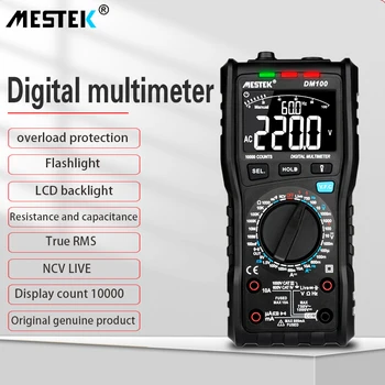 MESTEK DM100 Multimetru Digital de Înaltă Viteză Inteligente cu Miez Dublu T-rms NCV Temperatura multimetro Anti-arde Siguranța de Alarmă multimetre