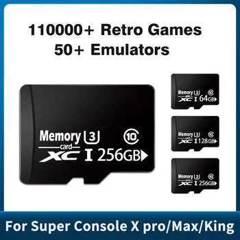 De mare Viteză TF Card Built-in 110000+ Retro Jocuri de 64GB, 128GB, 256GB Card de Memorie Pentru Super Consola X PRO/Super Consola X Max/X CUBE