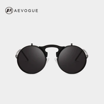 AEVOGUE Epocă Steampunk ochelari de Soare Mens Flip Up Rotund Steampunk Dublu Strat Clapetă UV400 Unisex AE0680