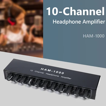 10 Canale Amplificator pentru Căști cu 12V Adaptor de Alimentare DC12-24V Casti Amp AUX de 3,5 mm pentru Căști Stereo Amplificator de Studio de Înregistrare