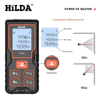 HILDA Telemetru cu Laser Distanța de Meter Finder Măsură de consolidare Conducător de bandă cu laser dispozitiv cu rază rulerfinder construi măsură