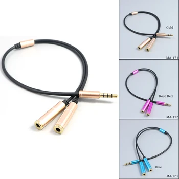Jack de 3,5 mm Cablu Plug Audio AUX Spliter Adaptor Schimbul de Cablu Pentru iPhone Xiaomi Cască Căști Boxe Mp3 MP4