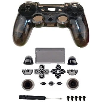 PS4 Full Locuințe V1 Controller-Shell Caz Acoperire Mod Kit butoane Pentru Playstation 4 Dualshock 4 PS 4 Înlocuire Transparent Negru