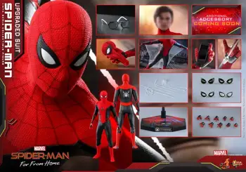 Original Fierbinte Jucarii Marvel Spiderman: Departe De Casa Noua Roșu și Negru Uniforme 1/6 Anime Figura de Acțiune de Colectare de Jucarii Model