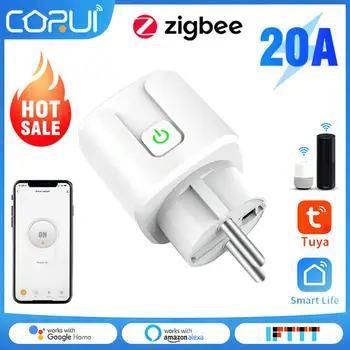 CORUI ZigBee Smart Plug Tuya Priza Electrocasnice UE Plug de la Distanță fără Fir Timer Control Vocal Acasă Ignifugare PC