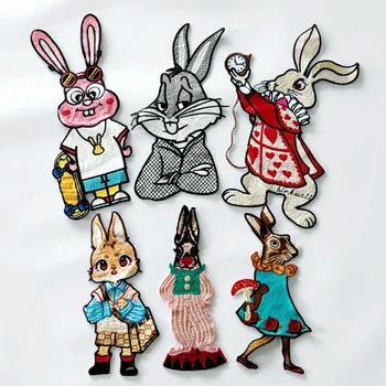 broderie desene animate insigne,drăguț moale aplici,iepure patch-uri,iepuri patch-uri pentru haine DIY GS-7