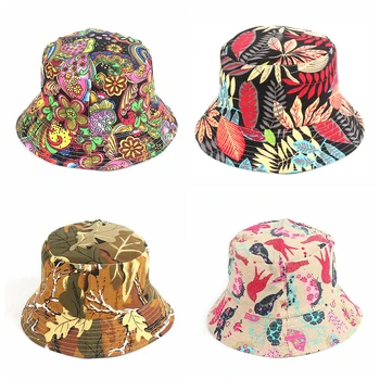 Vara Panama Pălărie Găleată Hip Hop Găleată cu Capac Femei Barbati Moda Reversibile Bob chapeau Femme Florale Pălărie de Pescar