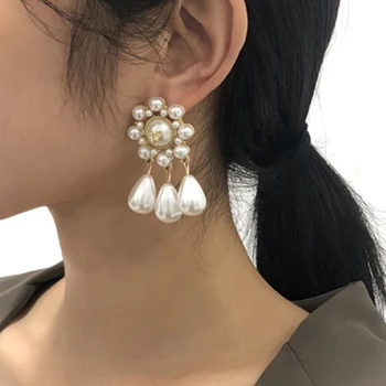 Noua Moda Stil coreean Imitații de Perle Cercei pentru Femei Simple Flori Fermecătoare Stele Legăna Cercei Bijuterii Statement