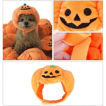 Amuzant de Halloween elemente de Recuzită de Pluș Dovleac Pălării pentru Teddy Pomeranian franceză Dovleac de Halloween Capace de Pet Dog Pălării de Companie Costum