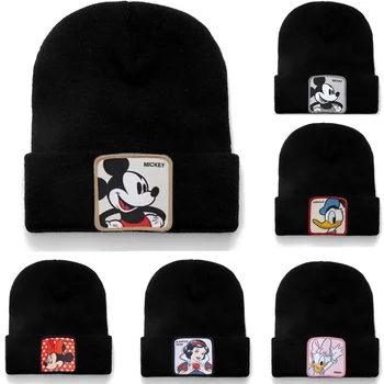 Mickey, Minnie, Donald Căciulă Înaltă Calitate Bumbac Casual Căciuli pentru Barbati Femei Cald Tricotate Pălărie de Iarnă de Moda Solid Unisex Capac