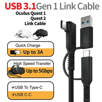 3M 5M Cablu de Legătură pentru Oculus Quest 2 VR Headset USB 3.0 2 in 1 de Încărcare Rapidă Cabluri de Transfer de Date pentru Oculus Quest 2 Accesorii