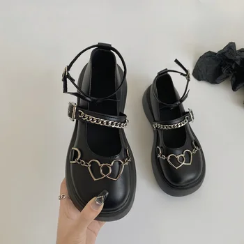 2022 Dulce Lolita Stil Gotic Cosplay Negru Roz Confortabil Pene Mary Jane Tocuri Inalte Pompe Pantofi Platforma Femeie Zapatillas Mujer