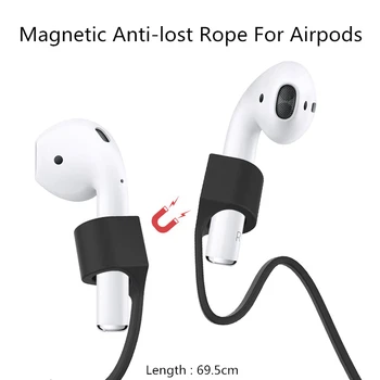 Magnetic Anti-a pierdut Coarda Linie Pentru Apple Airpods Bluetooth Căști fără Fir Magnetic, Curea Silicon Anti-lichidare Cablu Curea