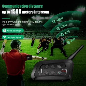 EJEAS 1/2/3/4BUC V4C Plus Arbitrul Bluetooth Intercom pentru Full Duplex Fotbal Rugby Handbal, Fotbal, Baseball