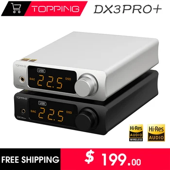 TOPPING Dx3 Pro Plus Digital Audio Muzica Decodor DAC USB Amplificator pentru Căști Echilibrat HIFI ES9038Q2M Bluetooth LDAC DSD DX3pro+