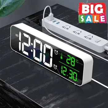 Dormitor LED Digital Ceas cu Alarmă USB, Ceas cu Alarmă cu iluminare de fundal Desktop Timer Temperatura de Afișare Alarmă Ceas de Birou Ceas cu Alarmă