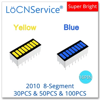 LoCNService 30BUC 50PCS 100BUC Galben Albastru 8-segment 2010 DIP16 Anod Bargraf cu LED Bar graph lumina display digital