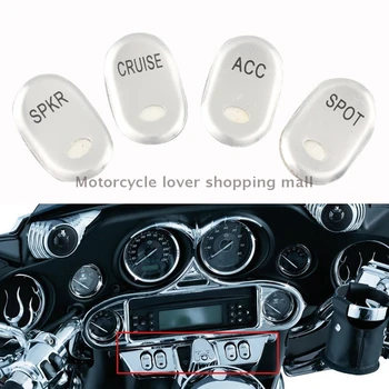 4 Buc Crom Mână Comutator de Control Butonul de Locuințe Capace Periat Panoul potrivit Pentru Harley Touring FLHT perioada 1996-2013