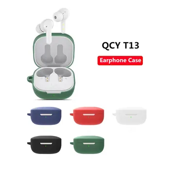 Silicon Casti Caz Acoperire Pentru QCY T13 Moale Wireless Bluetooth pentru Căști de Încărcare Cutie husă de Protecție Cu Cârlig