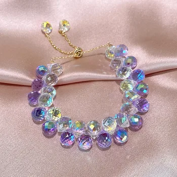 Vară Nouă Împletitură de Cristal Farmecul Brățară pentru Femei de Moda Rafinat Reglabil Brățară Manșetă Petrecere Bijuterii Cadou de Aniversare