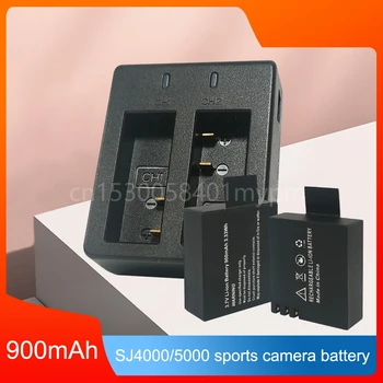 3.7 V 900mAh Li-Ion sj4000 sj5000 sj6000 Baterie + dual USB încărcător de Baterie pentru SJCAM sj 4000 5000 6000 camera