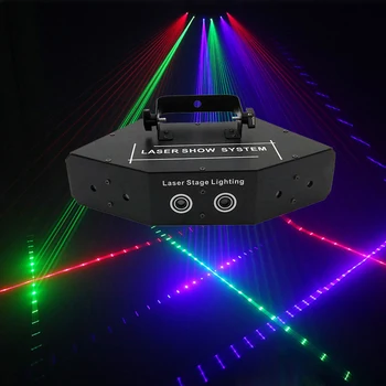DMX RGB de Scanare cu Laser de lumină LED-uri de Scanare Etapa de Iluminat Colorate 6 Lentile Scanner Laser Proiector Disco Fascicul DJ Efect lumini cu Laser