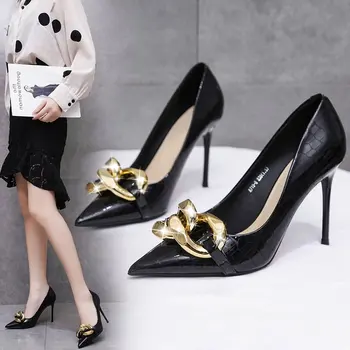 De moda de aur tocuri inalte femei 2021 nou 9.5 cm toc înalt potcoavă catarama doamnelor sandale