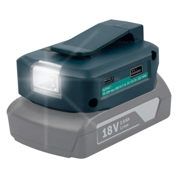 Adaptor baterie pentru Bosch 18V Acumulator Unul USB de Tip C, Încărcător și 12v DC Port & LED Lumina - Adaptor de Alimentare Portabil (Fără Baterie)
